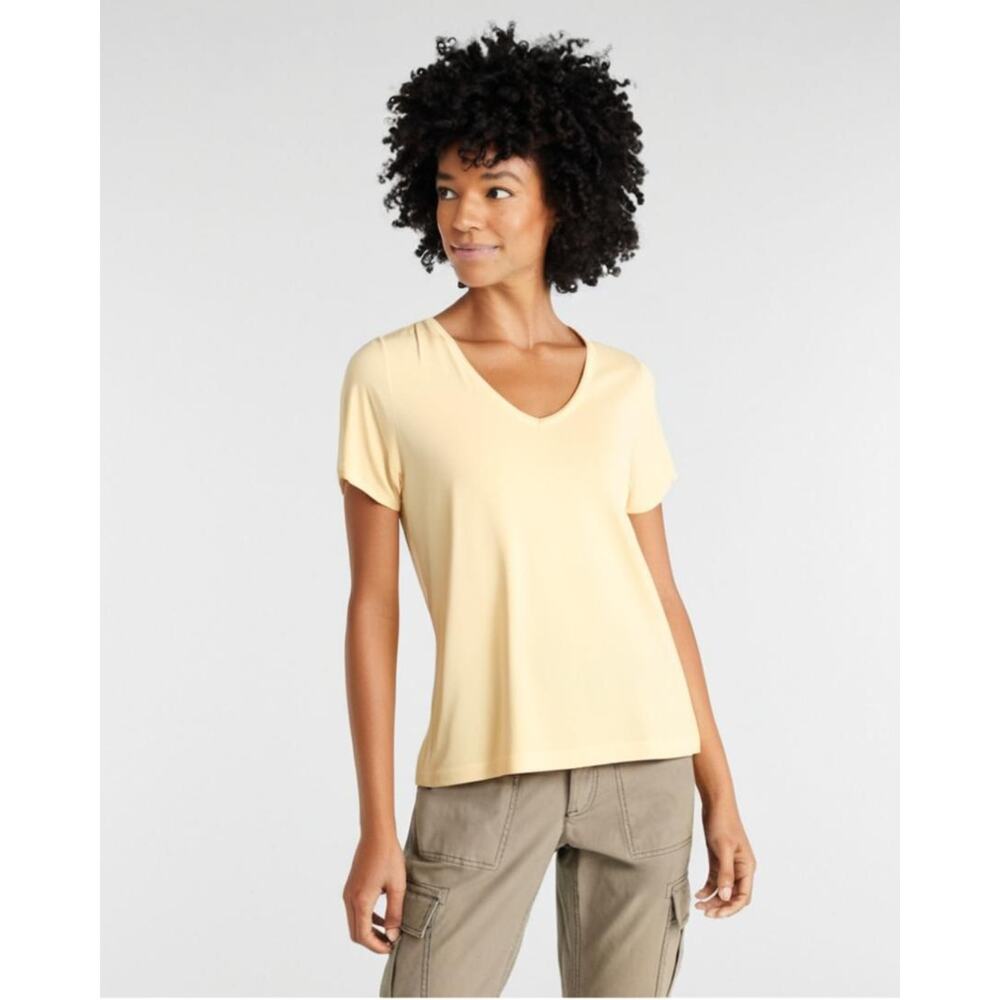 L.L. Bean Yellow Pima Cotton Tee Short-Sleeve Crewneck Medium